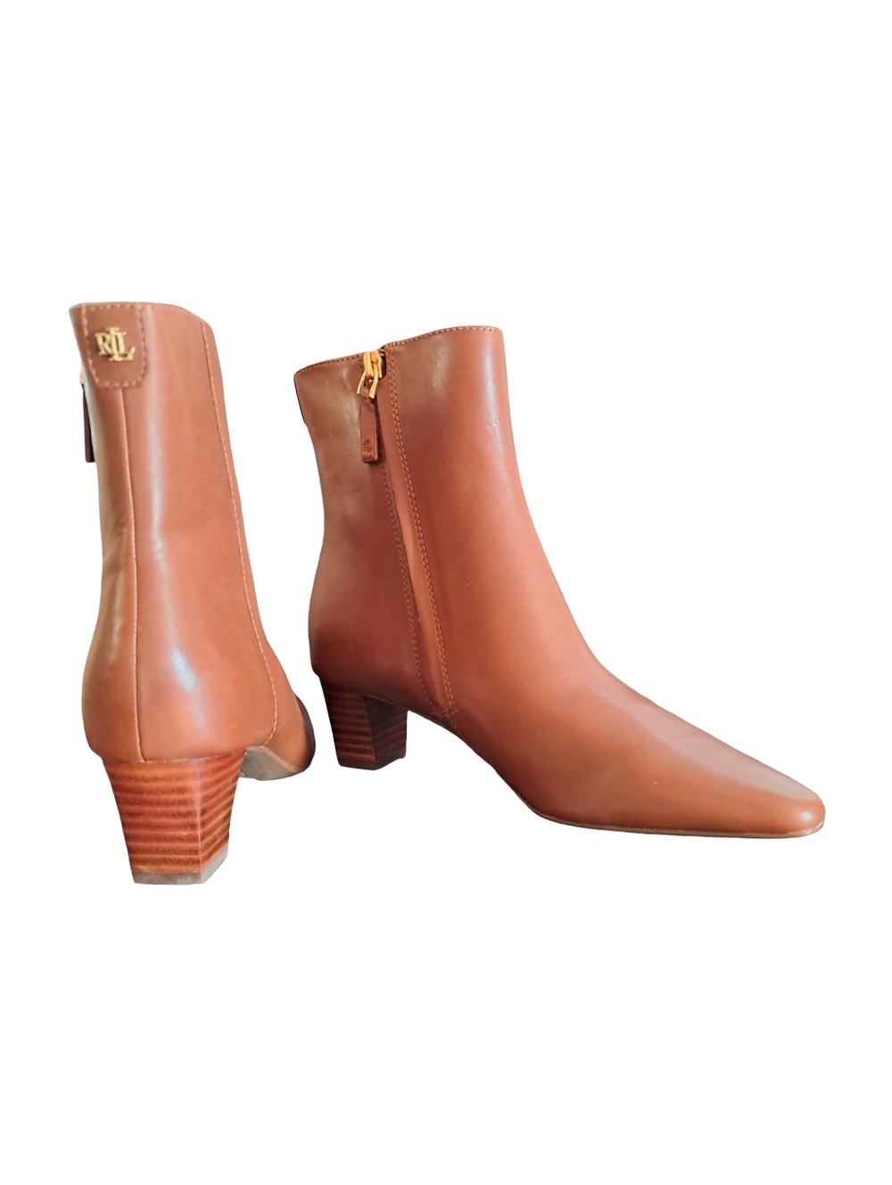Lauren Ralph Lauren Willa Women's Leather Ankle Boots Polo Tan Various Sizes - Picture 2 of 10